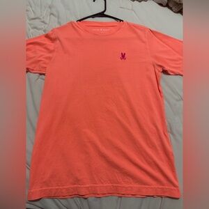 Psycho bunny men’s paramount embroidered bunny tee, size large color orange